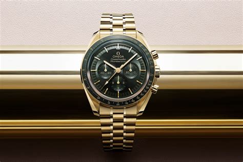 omega speedmaster gold dial|pricing difference between omega speedmaster.